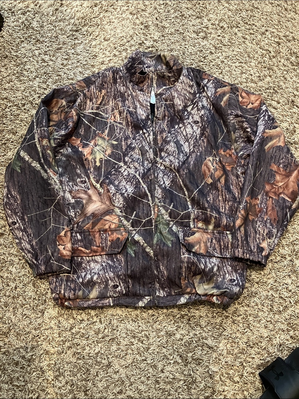 Wells Creek Camo Hunting Jacket - Brown/Green Leaf Pattern